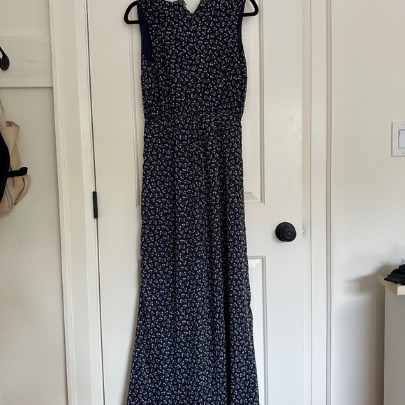 J. Crew Point Sur Sparkle Jumpsuit in Indigo Floral Champagne J1551 (Size 0) - Picture 5 of 10